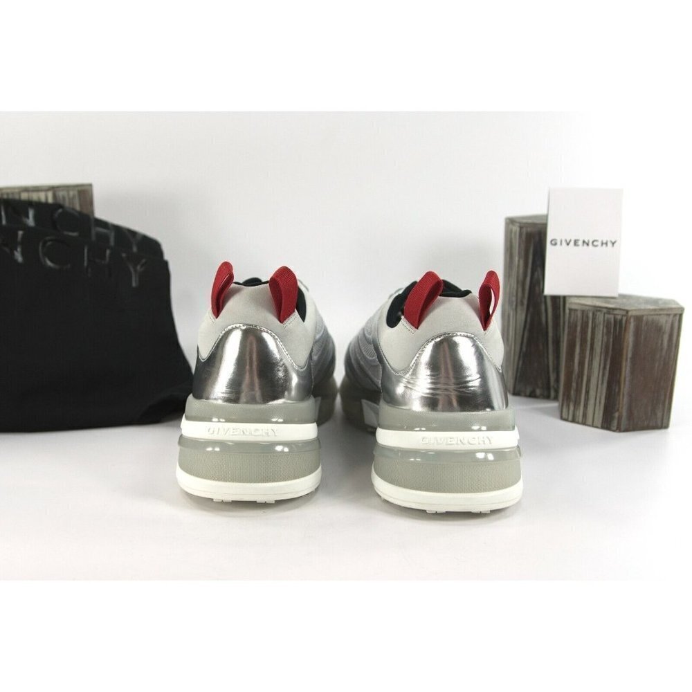 Givenchy Mens GIV 1 Silver Metallic Calf Leather Sneakers 46 NIB - Picture 6 of 12